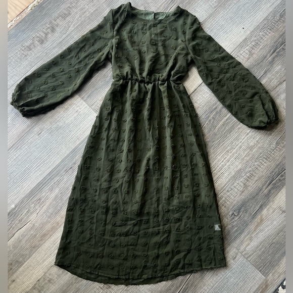 Amazon Olive Long Sleeve Dress - Picture 1 of 4